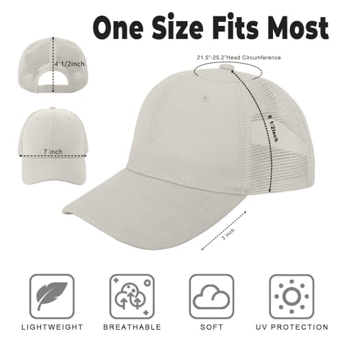 ZH 12 Pack Mesh Trucker Hats, Bulk Baseball Caps for Men and Women, Trucker Cap Wholesale - color: Beige