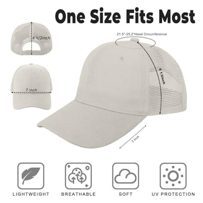 ZH 12 Pack Mesh Trucker Hats, Bulk Baseball Caps for Men and Women, Trucker Cap Wholesale - color: Beige