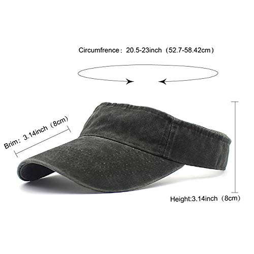HH HOFNEN Sports Sun Visor Hats Cotton Adjustable Golf Caps for Men Women - color: #1a Black