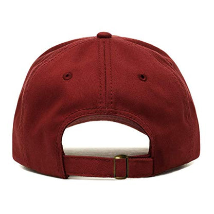 Airplane Baseball Hat, Embroidered Dad Cap, Unstructured Soft Cotton, Adjustable Strap Back (Multiple Colors) - color: Burgundy