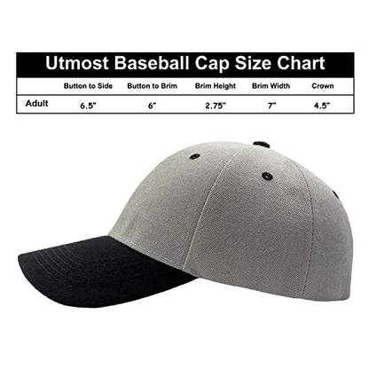 Utmost Structured Baseball Cap with Adjustable Closure - Performance Hat for Outdoor Activities - color: 1pc Grey/Black