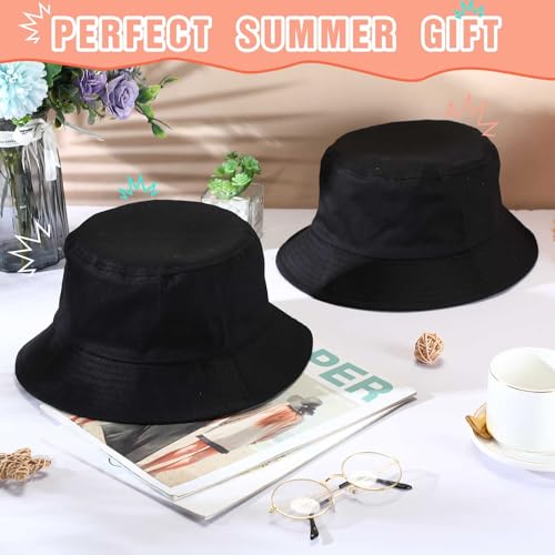 Zhanmai 3 Pcs XXL Bucke Large Oversize Hat for Woman - color: Black