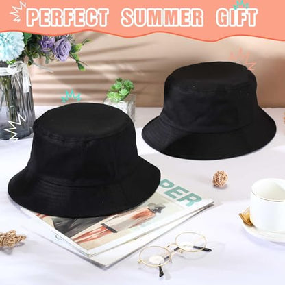 Zhanmai 3 Pcs XXL Bucke Large Oversize Hat for Woman - color: Black