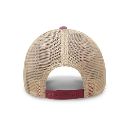 CHOK.LIDS Washed Trucker Hat Unstructured Distressed Pigment Dyed Cap - color: Dog Mom (Burgundy)