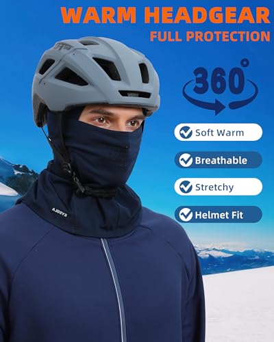 Winter Balaclava Ski Mask for Men Women Thermal Face Mask Breathable Face Cover for Cold Weather Motorcycle Snowboard - color: Navy Blue(with Breath Hole)