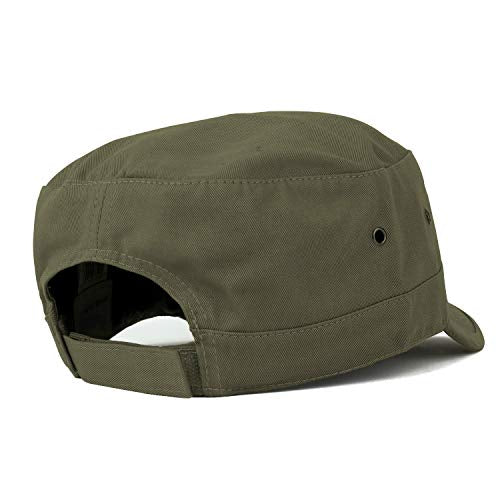 Trendy Apparel Shop 오버사이즈 XXL 플랫 탑 스타일 아미 캡 - color: 올리브
