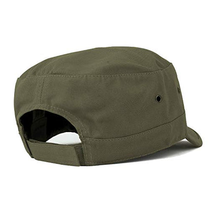 Trendy Apparel Shop 오버사이즈 XXL 플랫 탑 스타일 아미 캡 - color: 올리브