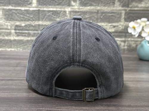 Fishing Baseball Cap for Men Women, Adjustable Embroidered Fish Hat - color: Wheres the Fish (Washed Black)