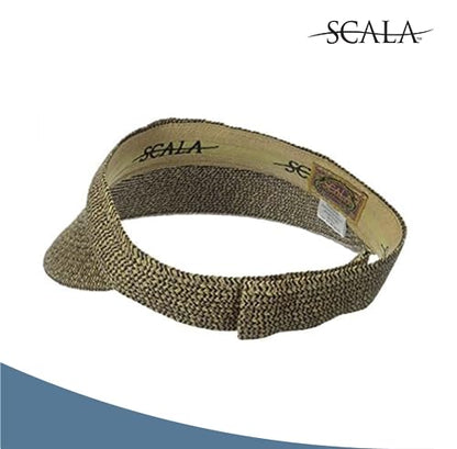 Scala - Sun Visor Hat for Women, Paper Braid, Wide Brim, UV Protection - color: Black