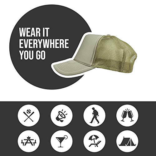 2 Packs Baseball Caps Blank Trucker Hats Summer Mesh Cap (2 FOR Price of 1) - color: Khaki