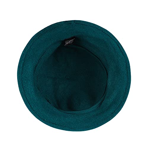 Wool Cloche Bucket Hat for Women 1920s Floral Bowler Cap Elegant Church Dress Cap Winter Warm Fedora Hat - color: Green