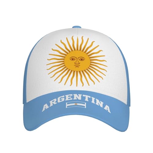 National Flags Baseball Cap for Men Women, Adjustable Trucker Hat Sun Visor Caps, Outdoor Dad Cap Patriotic Hat - color: Argentinian Flag