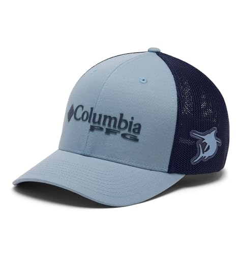 Columbia Unisex PFG Logo Mesh Ball Cap - color: Dockside Blue/Nocturnal/Marlin, size: Large-X-Large