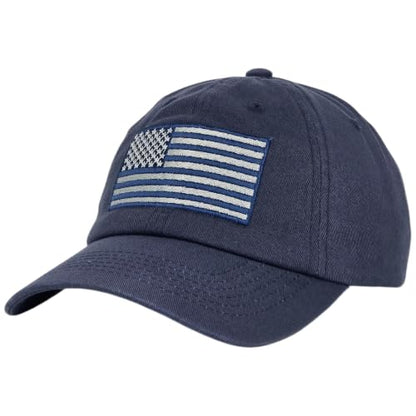 E BY ELIDAN USA Hat, Embroidered American Flag Baseball Cap for Men Women - color: Tonal Navy