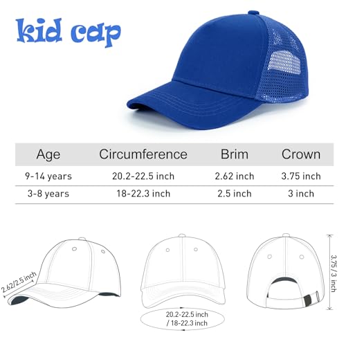Edoneery Kids Baseball Hat, Adjustable Cotton Cap - color: Mesh-dark Blue, style: 3-8 Years