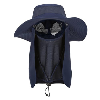 Fishing Hat, UPF 50+ Sun Cap with Detachable Mask - color: Royal Blue