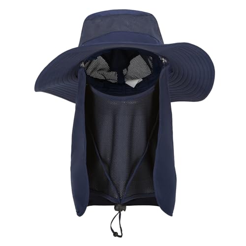 Fishing Hat, UPF 50+ Sun Cap with Detachable Mask - color: Royal Blue