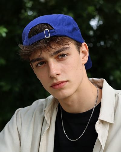 Croogo 5 Panel Short Brim Cotton Baseball Cap Adjustable Hat for Men - color: Royalblue
