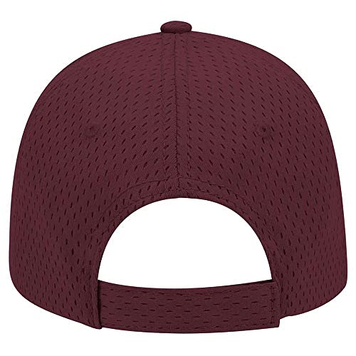 Ashen Fane 6 Panel Polyester Pro Mesh Low Profile Baseball Cap - color: Maroon