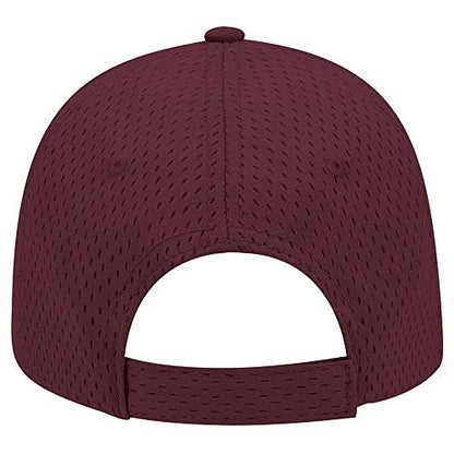 Ashen Fane 6 Panel Polyester Pro Mesh Low Profile Baseball Cap - color: Maroon