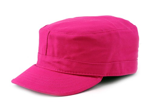 NYFASHION101 Fashionable Solid Color Unisex Fitted Army Military Cadet Cap - color: Fuschia, size: Small