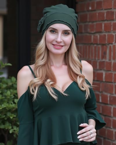 osvyo Chemo Headwear Turban Cap for Women - Cancer Beanie Hair Loss Sealed Packaging - color: Cotton-light-olive