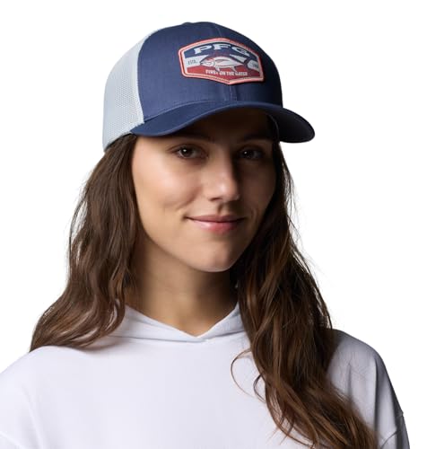 Columbia Unisex PFG Patch Mesh Ball Cap - color: Nocturnal/Cool Grey/Big Badge Tuna, size: Small-Medium