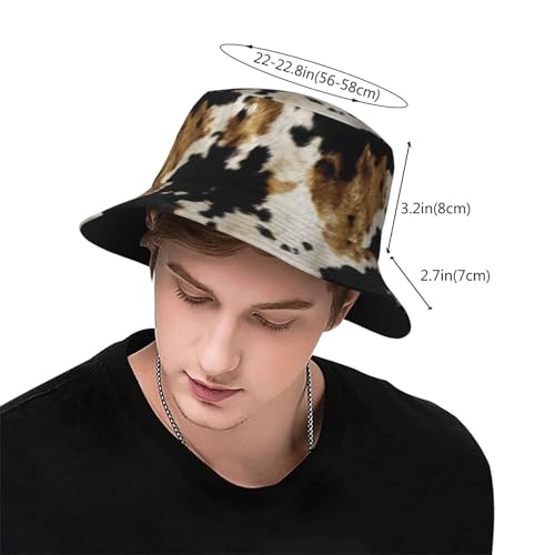 Bucket Hat for Men Women Packable Sun Hats Fisherman Outdoor Summer Travel Hiking Beach Caps - color: Cowhide