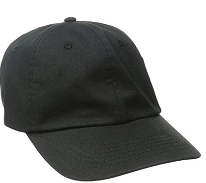 Dorfman Hat Co. Twill Baseball Cap with Pre-Curved Brim - color: Black