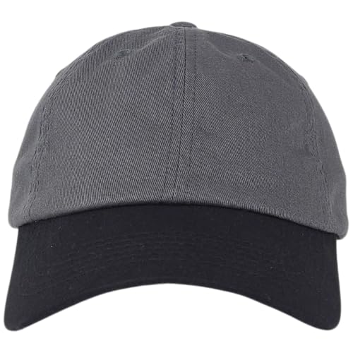 E BY ELIDAN Two Tone Dad Hat, Low Profile Baseball Cap - color: Charcoal Black