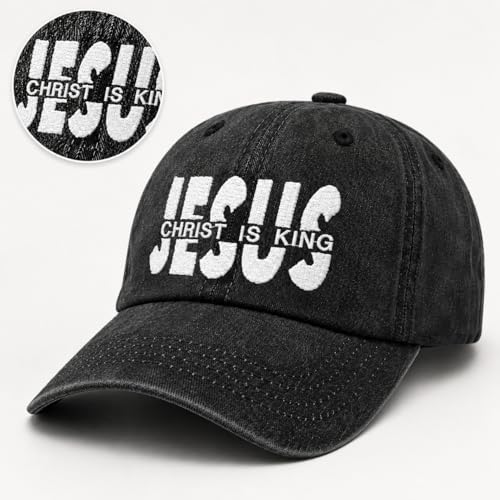 Man of God Husband Dad Embroidered Hat Camping Caps for Women - color: Christ is King Christian Jesus Faiths God 31