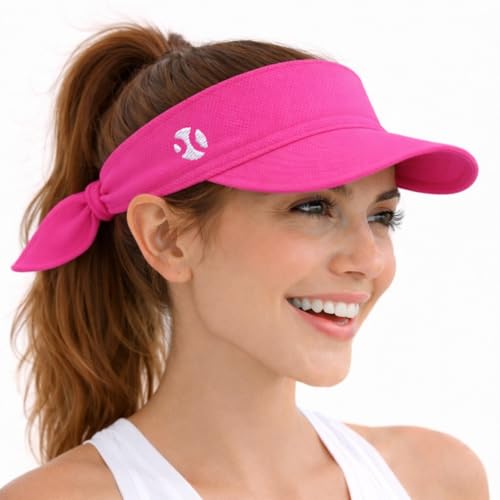 Women’s Adjustable Sports Visor – UV Protection, Lightweight for Golf, Tennis & Running, One Size, Standard - color: Fiusha 2, size: One Size