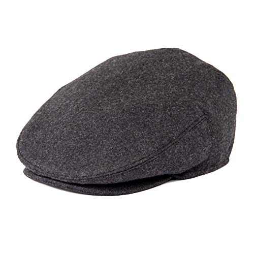 Men Wool Plaid Ivy Gatsby Newsboy Cap - color: Grey, size: 7 7/8