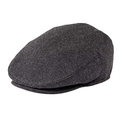 Men Wool Plaid Ivy Gatsby Newsboy Cap - color: Grey, size: 7 3/8
