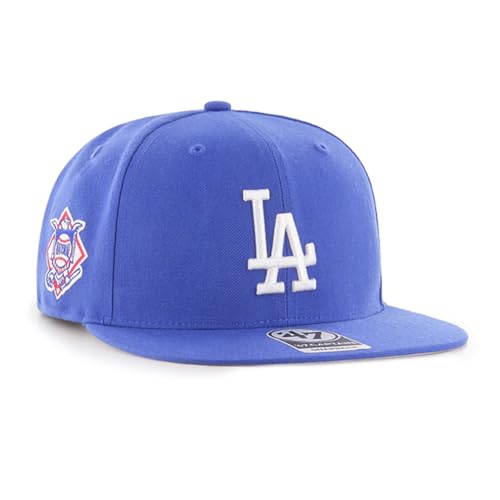 47 MLB Sure Shot Captain Hat Adjustable Structured 6-Panel Snapback Hat Cap, Adult One Size Fits All - color: Los Angeles Dodgers