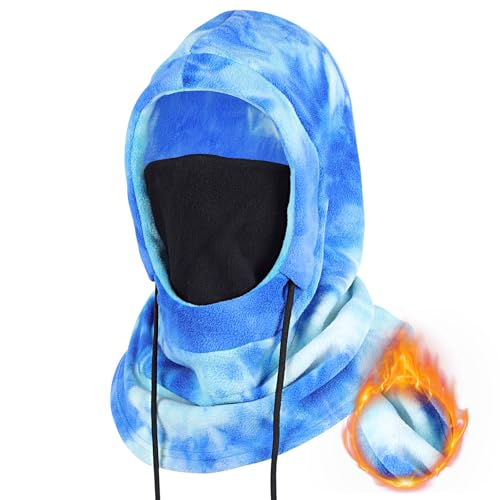 Achiou Ski Mask, Winter Balaclava Warm Windproof Face Cover Men Women - color: Blue