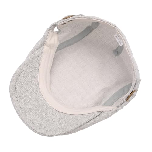 ZLYC Men Summer Flat Cap Scally Ivy Gatsby Newsboy Beret Driver Hat - color: Plain Light Gray