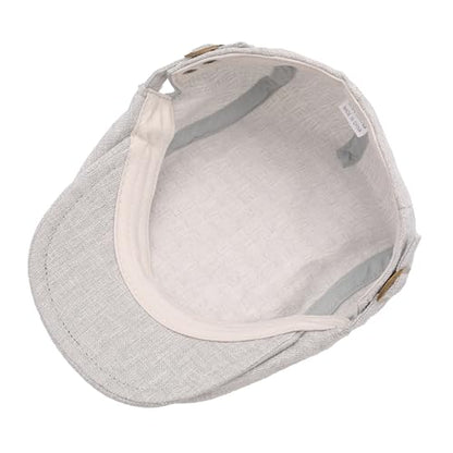 ZLYC Men Summer Flat Cap Scally Ivy Gatsby Newsboy Beret Driver Hat - color: Plain Light Gray