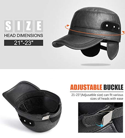 Sumolux Winter Leather Cap with Earflap