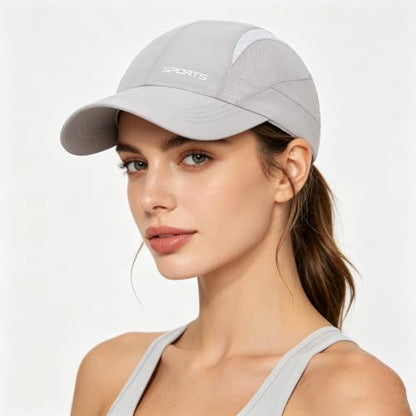 Cmonie 3Pcs Quick Dry Baseball Hat Breathable Sport Cap - color: 3pcs-black&white&gray-c