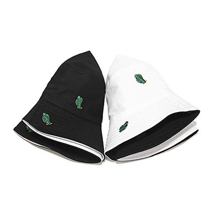 Unisex Bucket Hat Beach Sun Hat Aesthetic Fishing Hat for Men Women Teens, Reversible Double-Side-Wear - color: Cactus