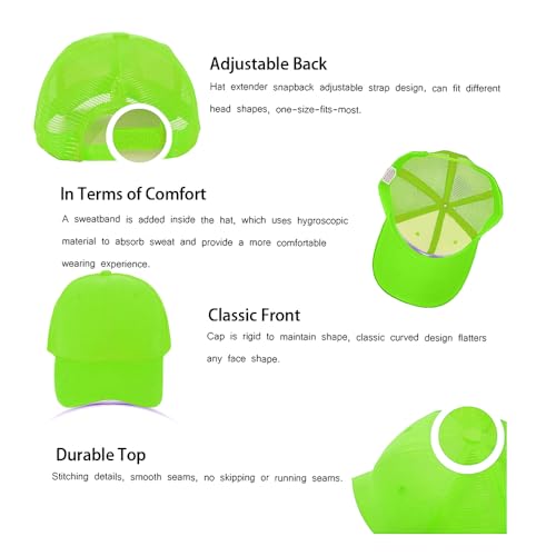 ZH 12 Pack Mesh Trucker Hats, Bulk Baseball Caps for Men and Women, Trucker Cap Wholesale - color: Light Green