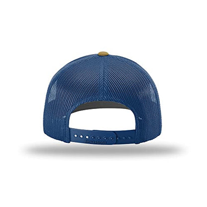 Richardson 112 Classic Six-Panel Adjustable Snapback Trucker Cap - color: Biscuit/True Blue