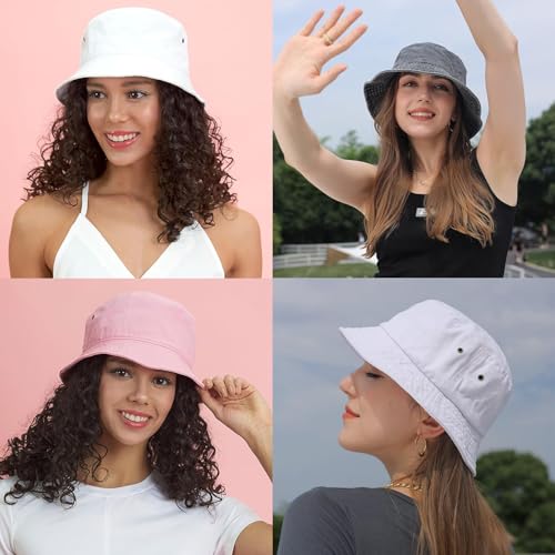 2 Packs Washed Cotton Bucket Hat, Vintage Wide Brim Sun Hat, Unisex Casual Fisherman Hat for Men Women - color: 2pcs 25