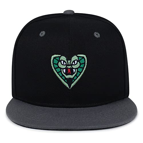 Snake Hip-Hop Snapback Hat Embroidered Baseball Cap Cobra - color: 18. Black/Grey