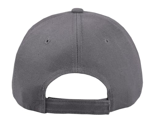 TK Flex Blank Hats, Adjustable Plain Hats, Casual Women's and Men's Hats, Baseball Caps for Patches and Embroidery, 12 Pack - color: Dark Grey