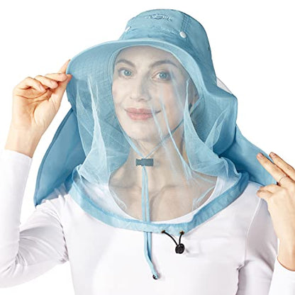 Palmyth Head Net Hat, Sun Hat Safari Hat - color: Airy Blue