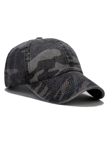 Unisex Military Army Hat Men Women Baseball Cap Flat Top Cap Adjustable Camo Cadet Cap - color: Black