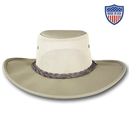 Barmah Hats Wide Brim Canvas Cooler Hat - Item 1087 - color: Khaki, size: Small