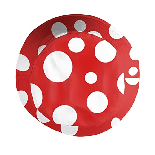 Bucket Hat Funny Duck Fisherman Hat Travel Beach Sun Hat Outdoor Cap for Men Women Adults - color: Mushroom Dots
